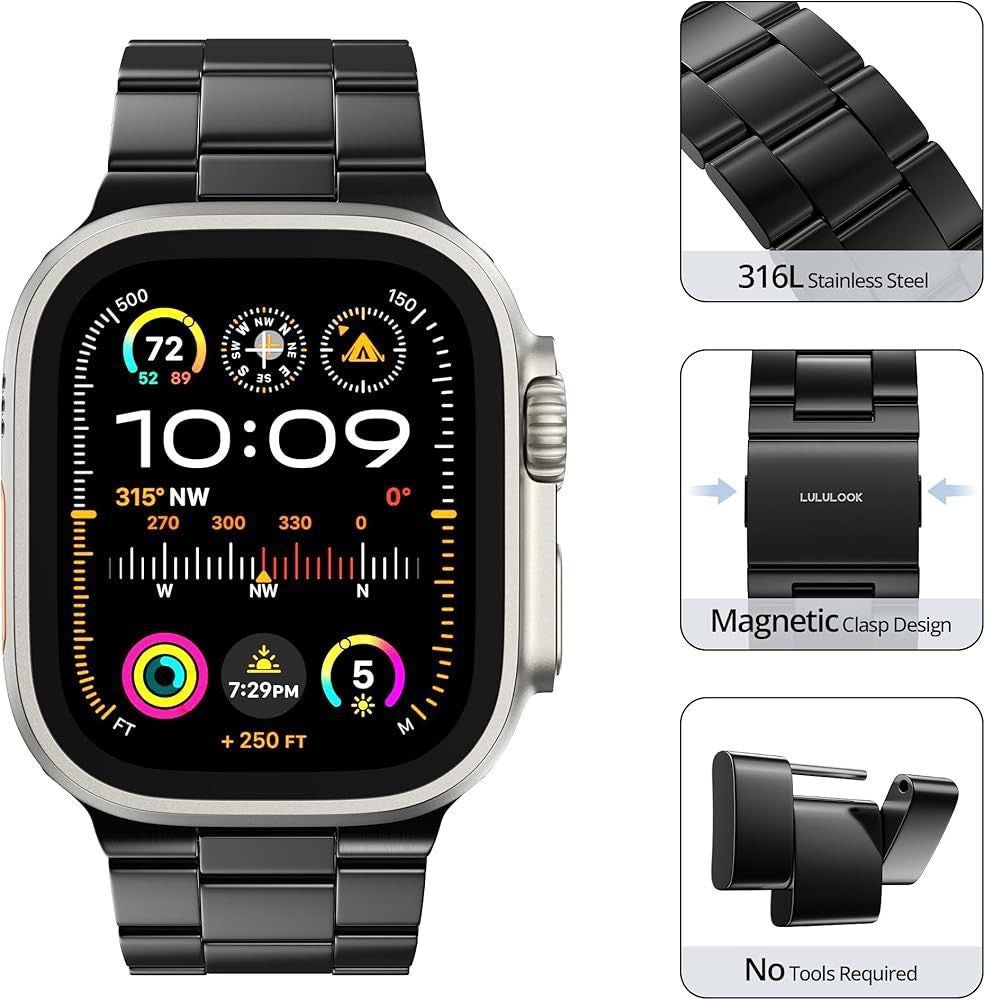 Kirrea Stainless Steel Watch Band Compatible With Apple Watch