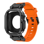 Correia tática em borracha fluoro RavenTac + capa 2 em 1 TPU/PC para Apple Watch