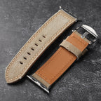 Handcrafted Canvas and Genuine Leather Watch Strap