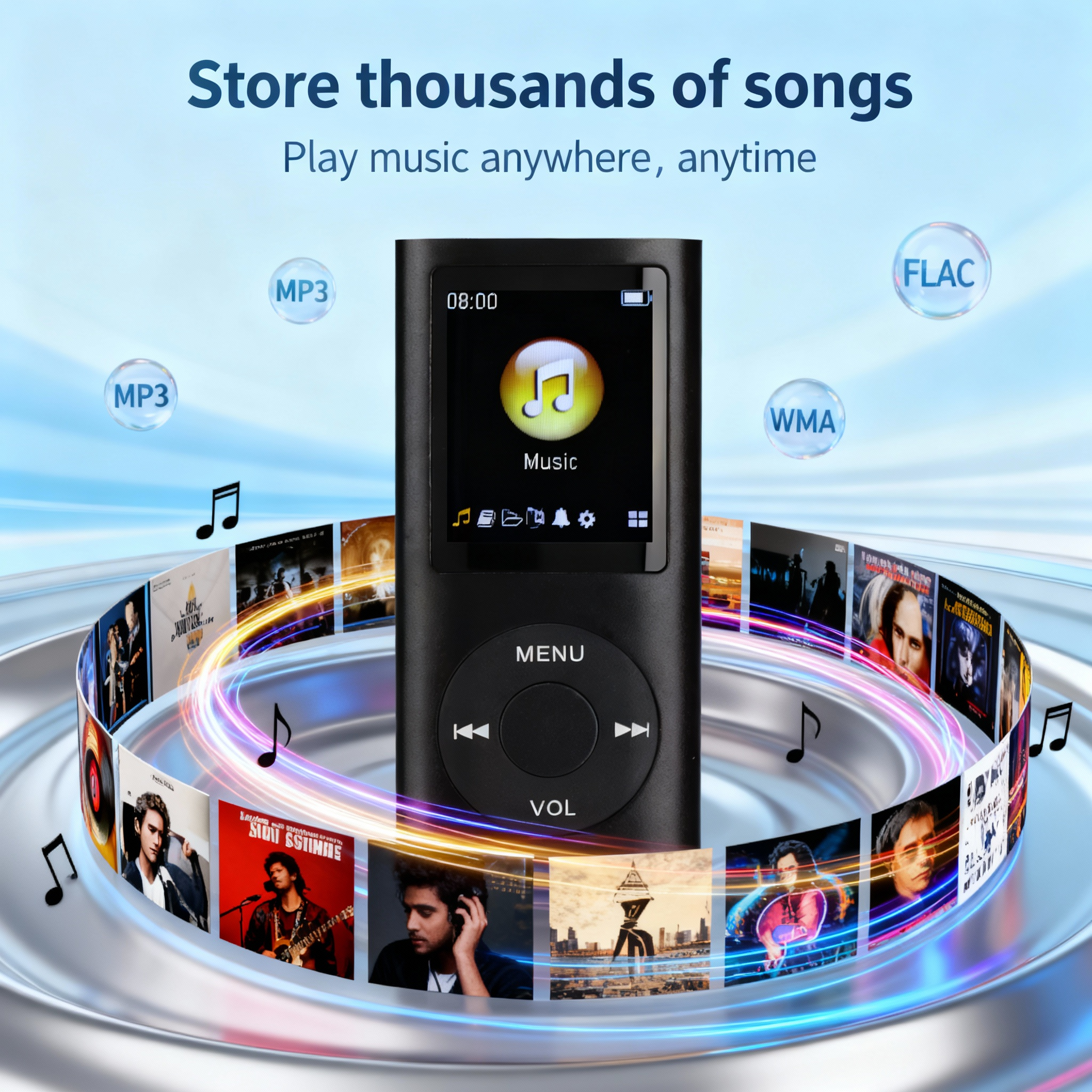 مشغل موسيقى ريترو – مشغل MP3 بسعة 64 جيجابايت وتصميم كلاسيكي مدمج