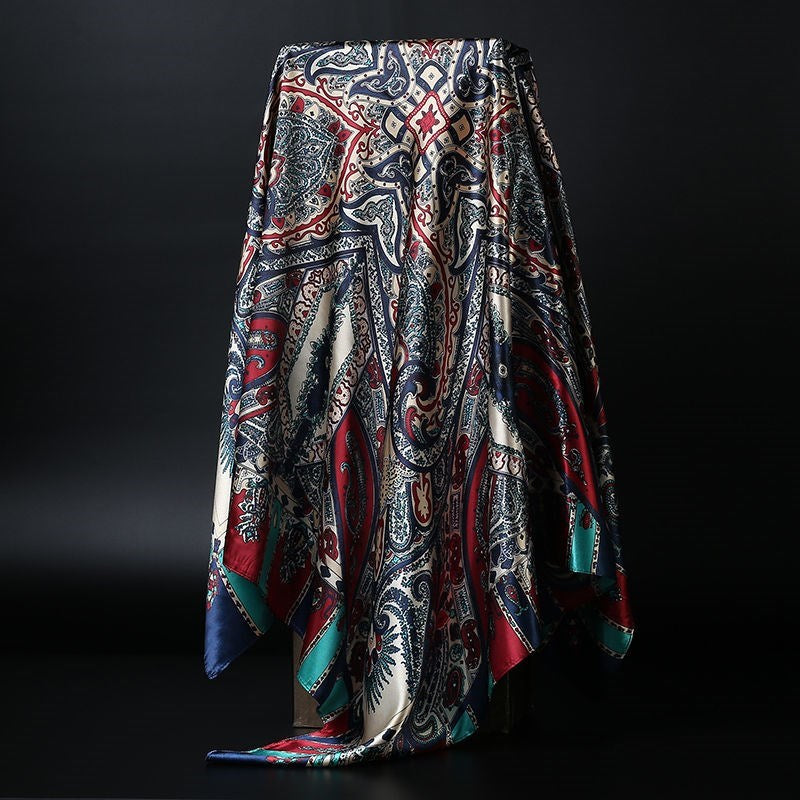 Large square scarf Simulation silk scarf All-match scarf Scarf