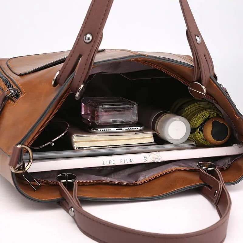 NordVine Handmade Leather Bag With Nordic Vintage Design