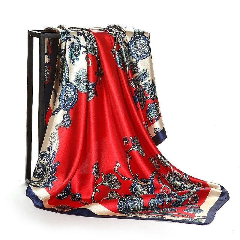 Large square scarf Simulation silk scarf All-match scarf Scarf