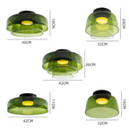 Lampada da soffitto Lumenweave Nordic con paralume in vetro artigianale