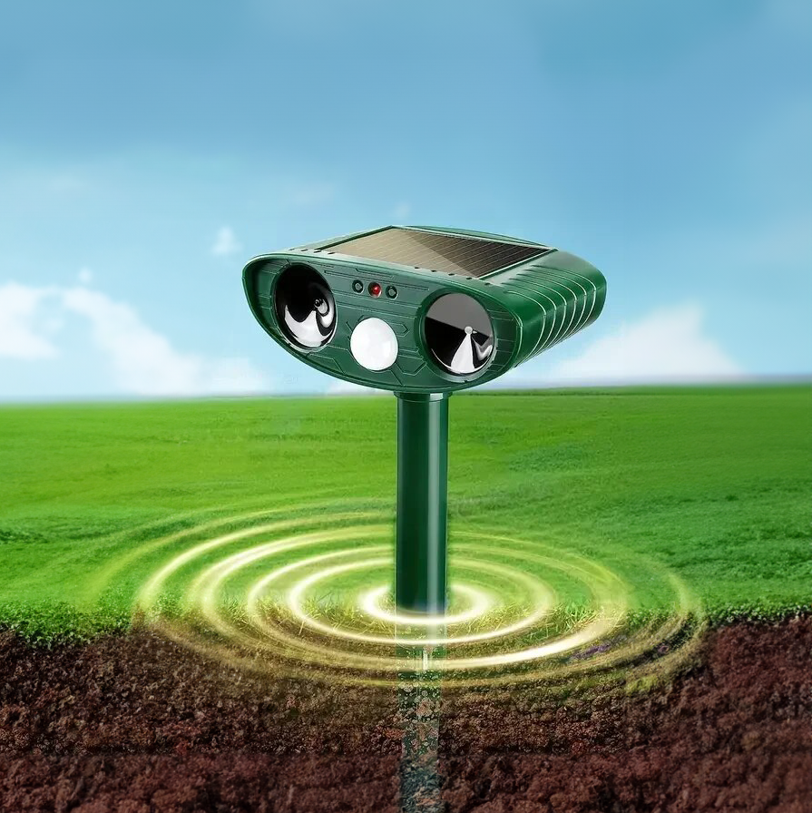 Repelente ultrasónico solar para animales, para zorros, gatos y aves