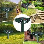 Repelente ultrasónico solar para animales, para zorros, gatos y aves