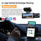 Dash cam WiFi 1080P con doppie lenti anteriori e cabina