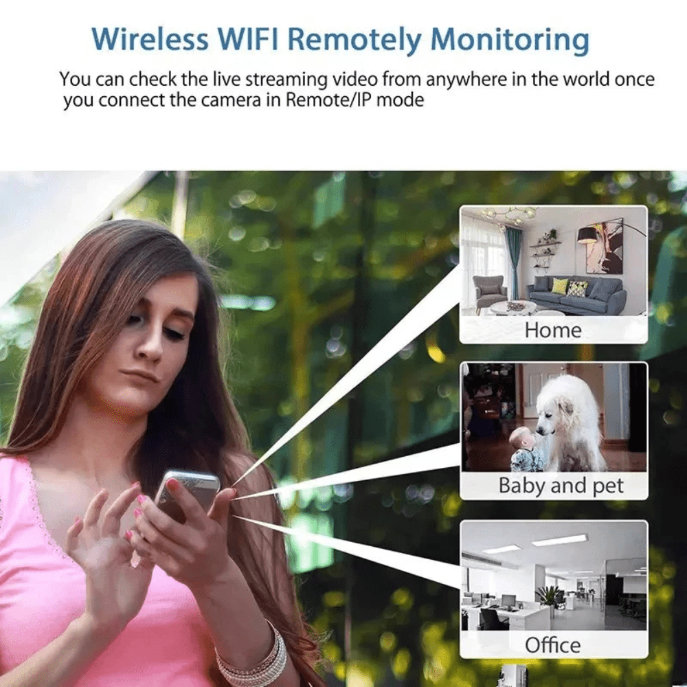 Hareket Algılamalı Kompakt İç Mekan WiFi Güvenlik Kamerası
