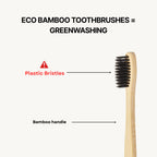 Sæt med bambustandbørster med naturlige børstehår – plastikfri vildsvine- eller hestehår (4 stk.)