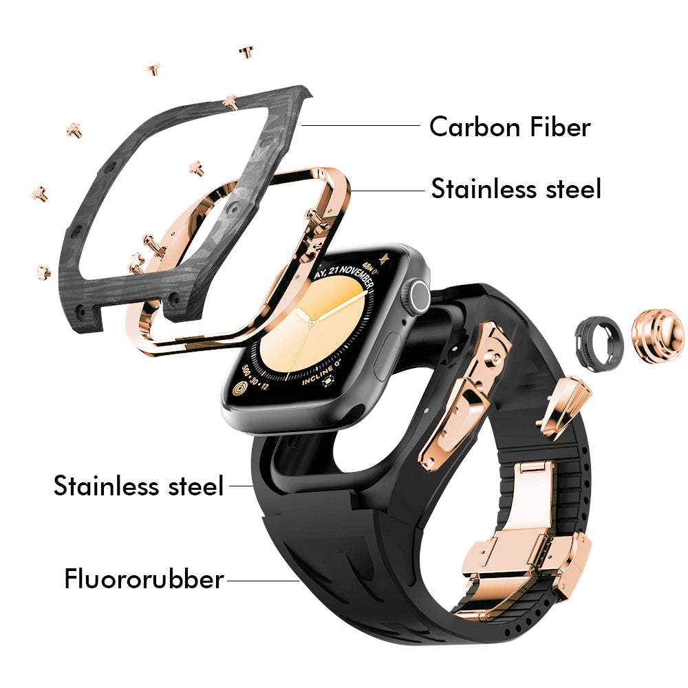 NovaCarb S10 Titanová sada pro modernizaci Apple Watch z uhlíkových vláken