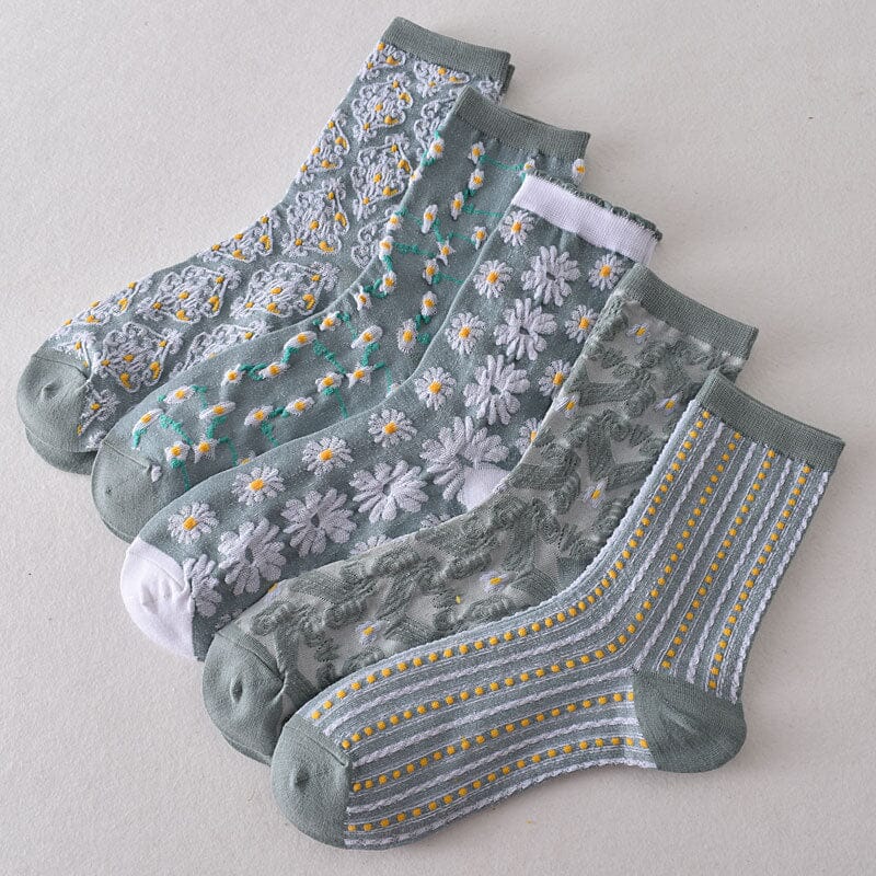 Women's Floral Cotton Socks (10 Pairs)