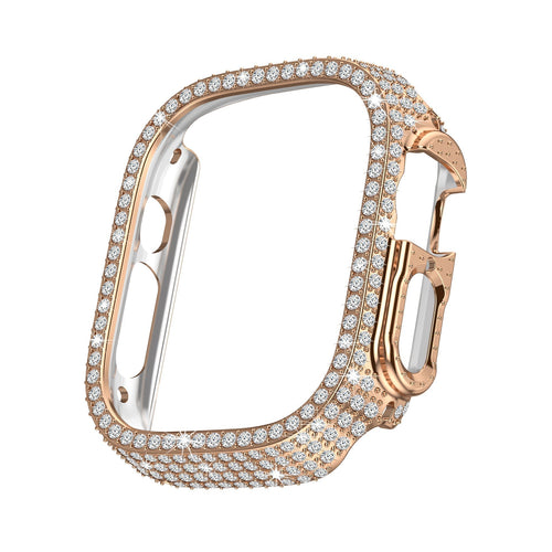 LuxeGuard Elmas Süslemeli Tam Kapsama Apple Watch Kılıfı ve Ekran Koruyucu