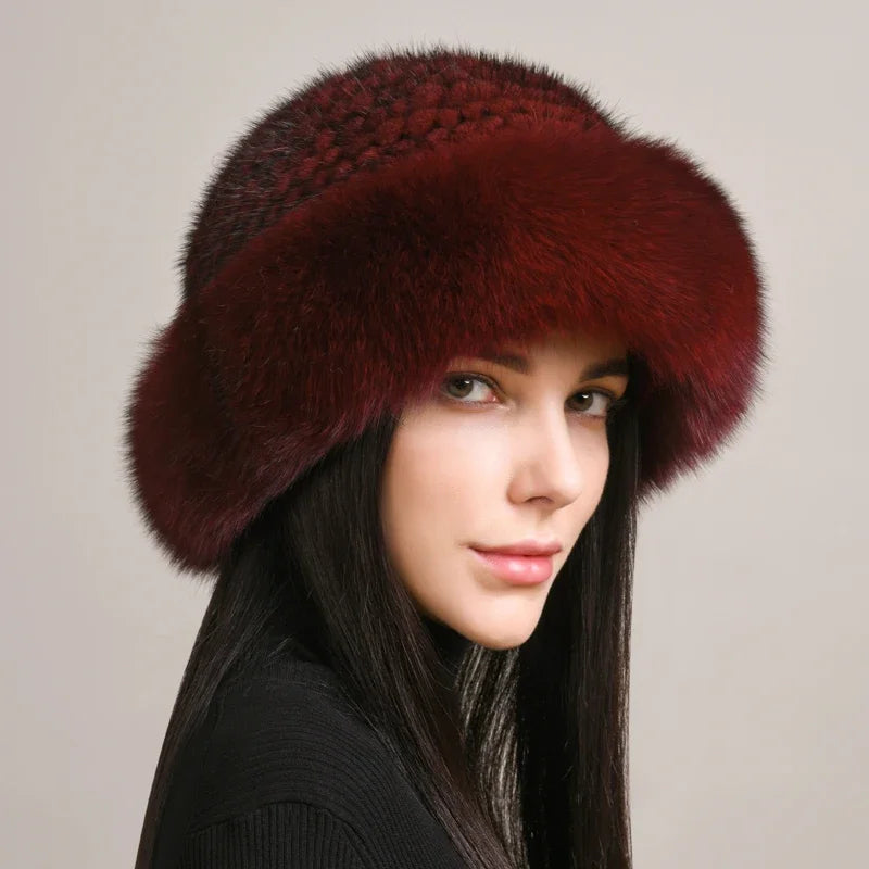 Novaine Mink Fur Hat for Winter Warmth and Timeless Style