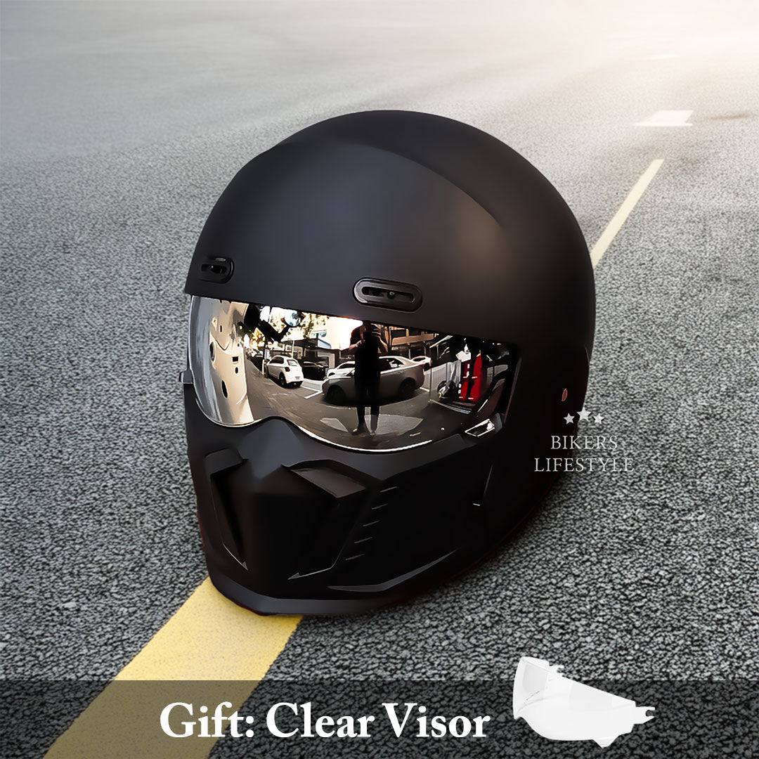 Kask Motocyklowy Retro z Przyciemnianą Przyłbicą Przeciwmgielną dla Kierowców Wszędzie