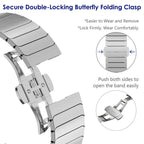 Tali Kunci Kupu-Kupu Keluli Tahan Karat Serasi Dengan Jam Tangan Samsung Galaxy 4/5/6/7 Pro