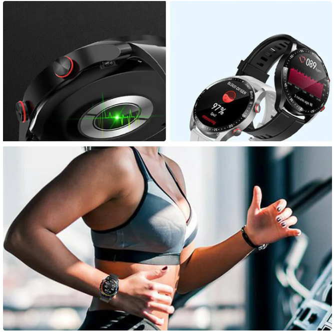 Férfi vízálló Bluetooth okosóra pulzusmérővel
