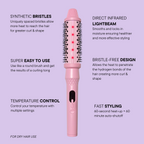 Infrared Ceramic Round Brush With LCD Display for Shine and Volume Curl