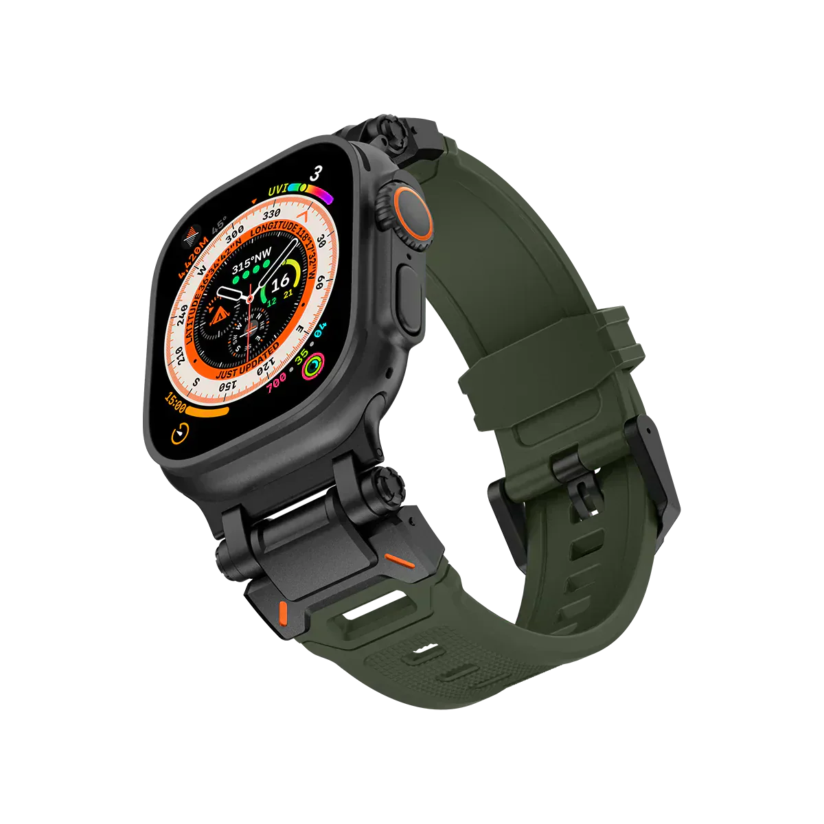 Meron titanium-hoved silikonearmbånd til Apple Watch | Petprovac