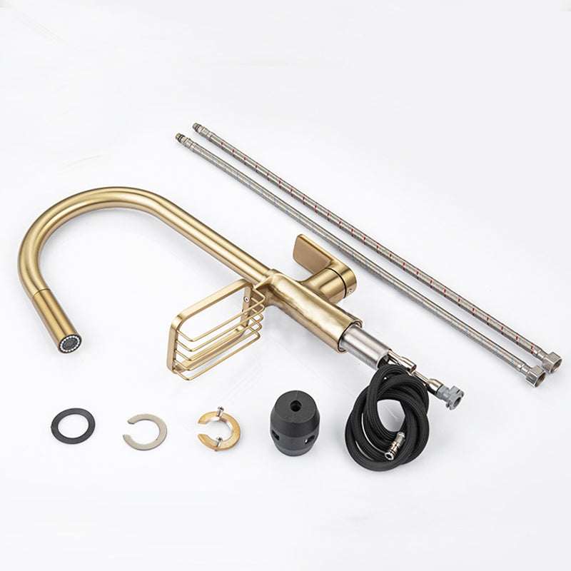 Køkkenarmatur med enkelt greb og udtrækkelig bruser, varmt og koldt | Petprovac