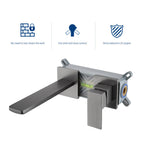 LumaLine 隠し壁取り付けシンク蛇口、ワンハンドル