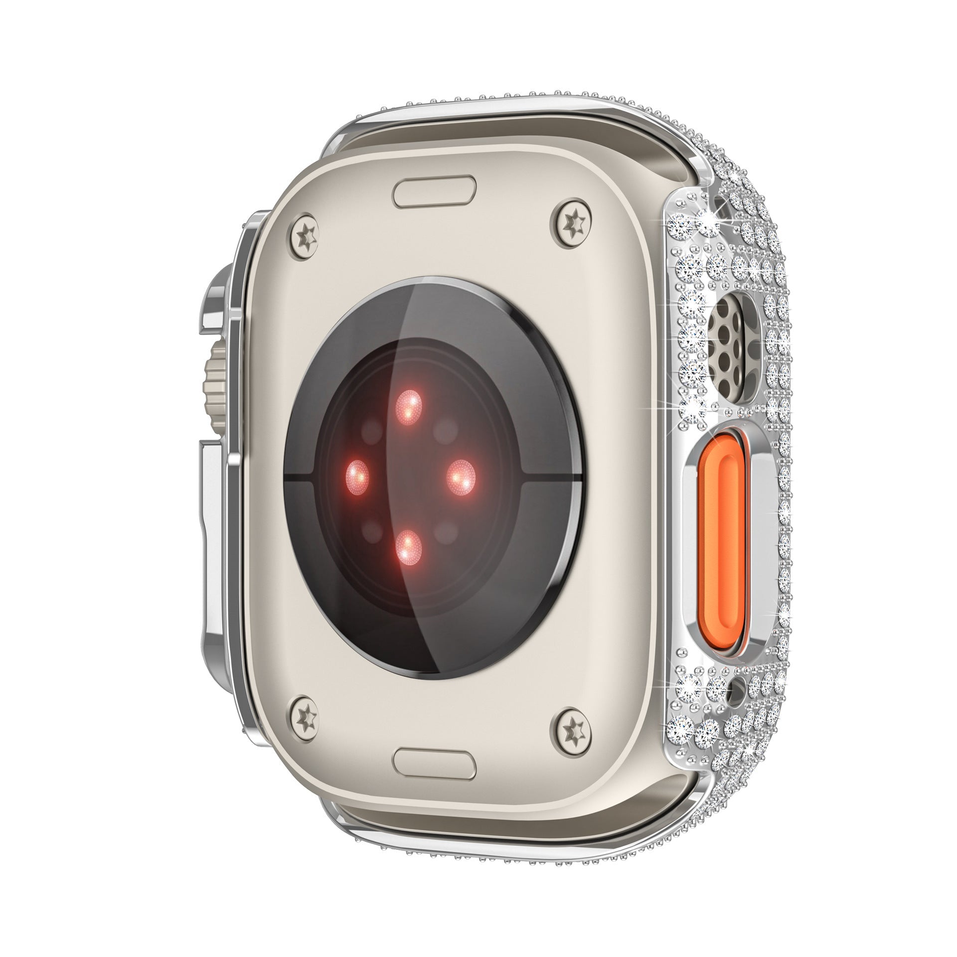 Carcasă completă LuxeGuard cu diamante și protector de ecran pentru Apple Watch