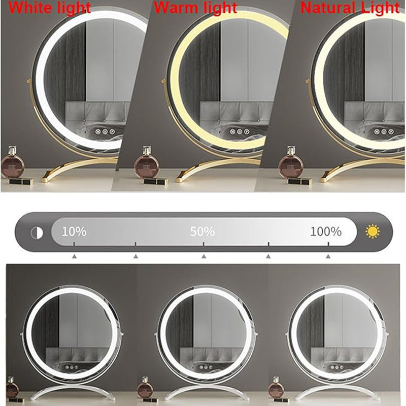 Vanity Mirror With Dimmable LED Light And 360 Degree Rotation, Touch Control