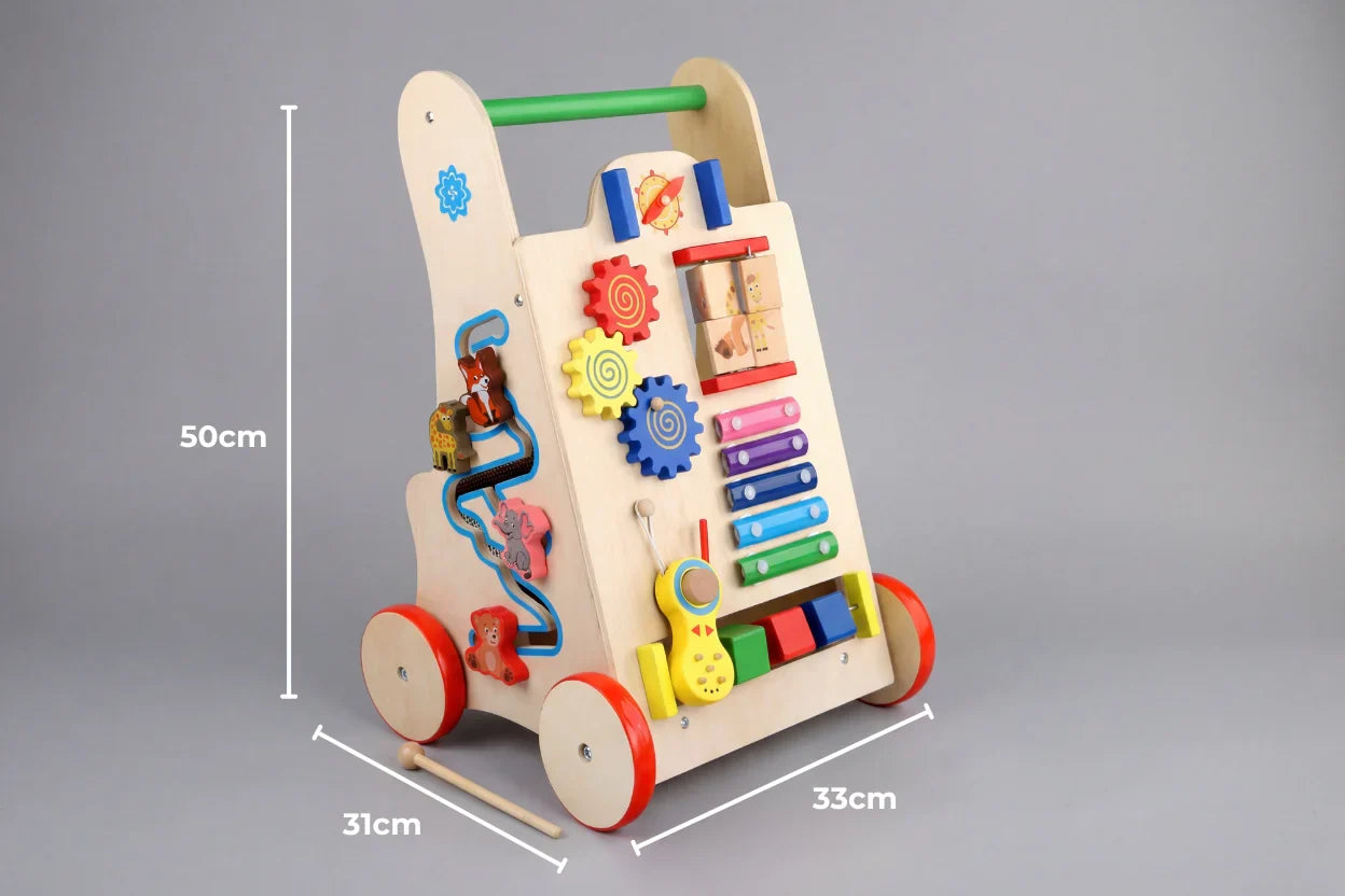 Colorful Wooden Educational Baby Push Walker