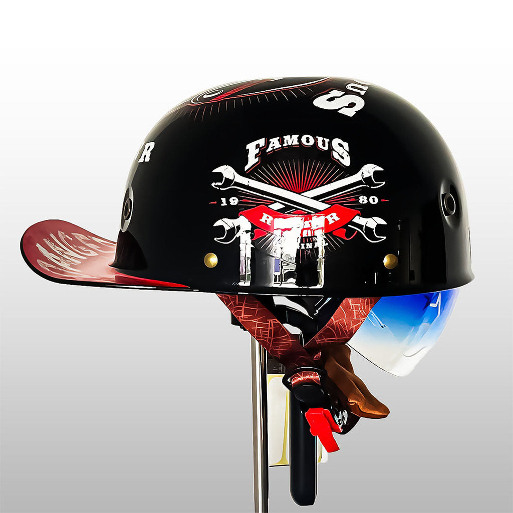 Moto baseballpetstijl helm met DOT- en ECE-certificering