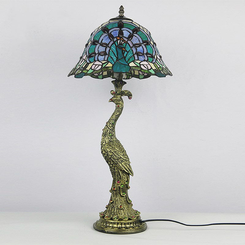 Aurena Tiffany-Style Table Lamp With Colorful Dome Shade