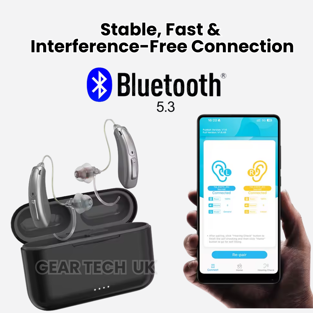Apparecchio acustico ricaricabile Bluetooth BTE Vero con cancellazione del rumore