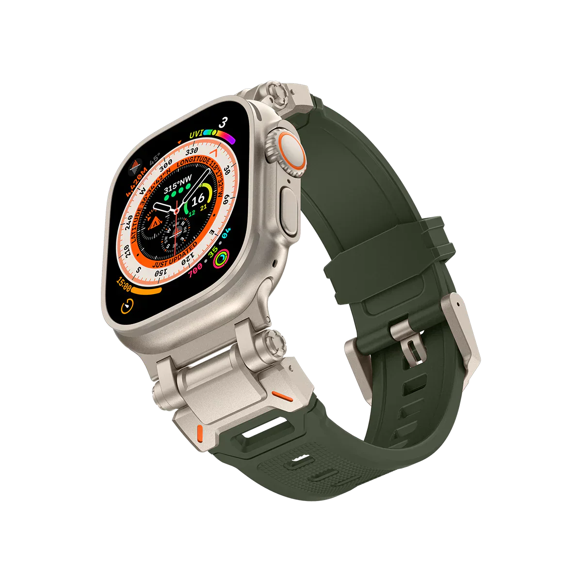 Meron Titanium-Head Silicone Band for Apple Watch | Petprovac