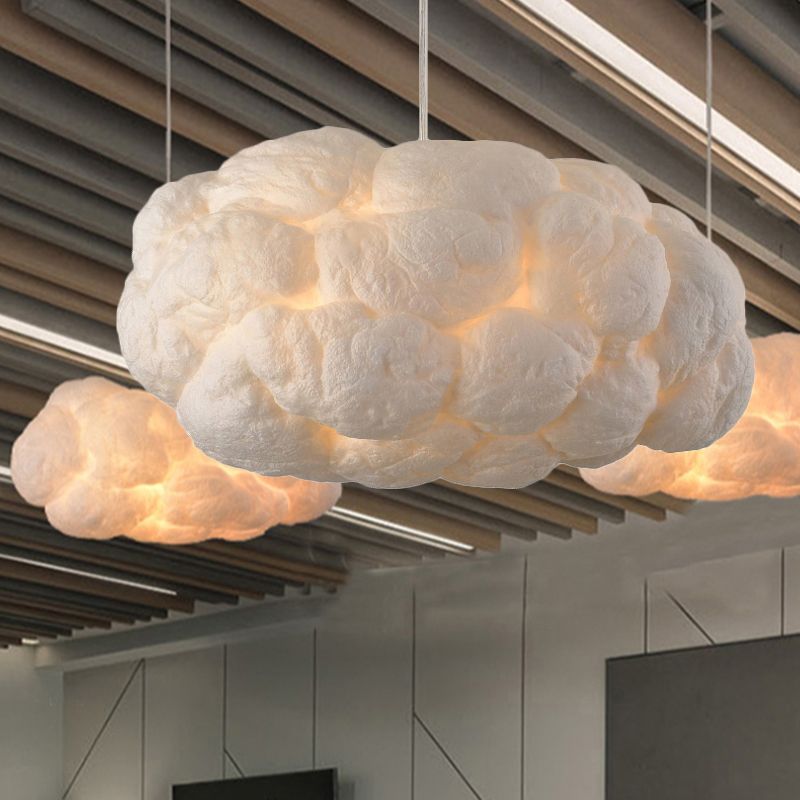 AstraLumen Cloud LED hengelampe i hvit PVC bomull