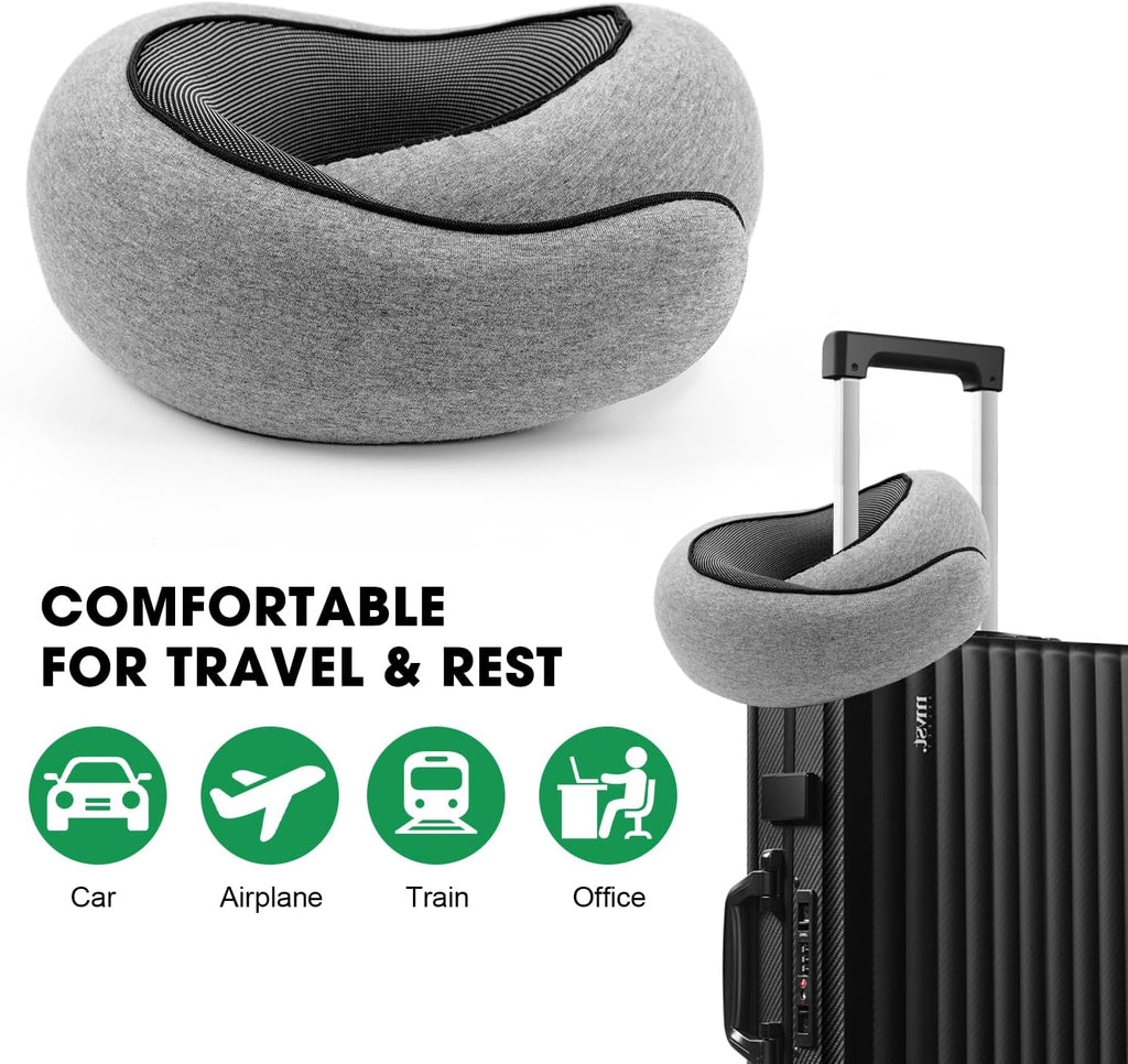 Ergonomic Memory Foam Travel Neck Pillow For Flights And Road Trips