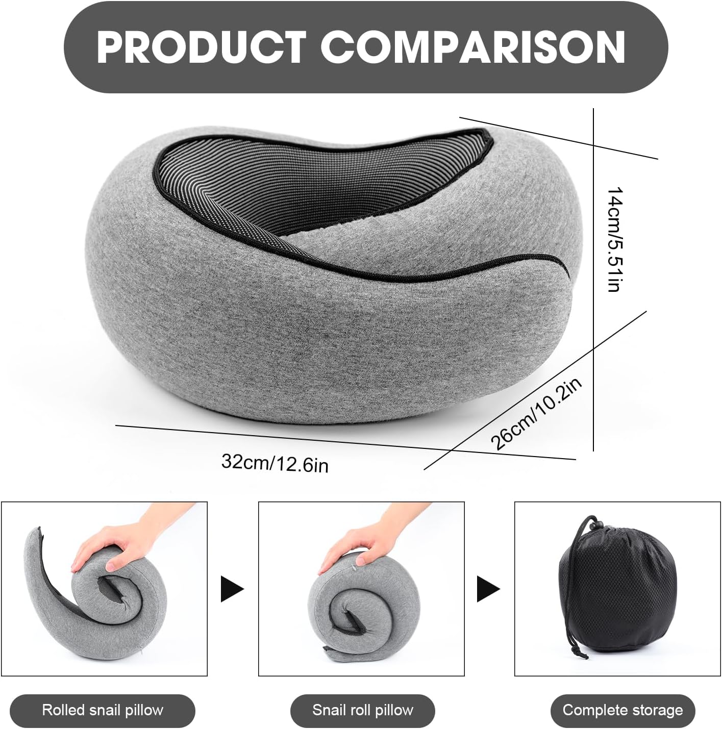 Ergonomic Memory Foam Travel Neck Pillow For Flights And Road Trips