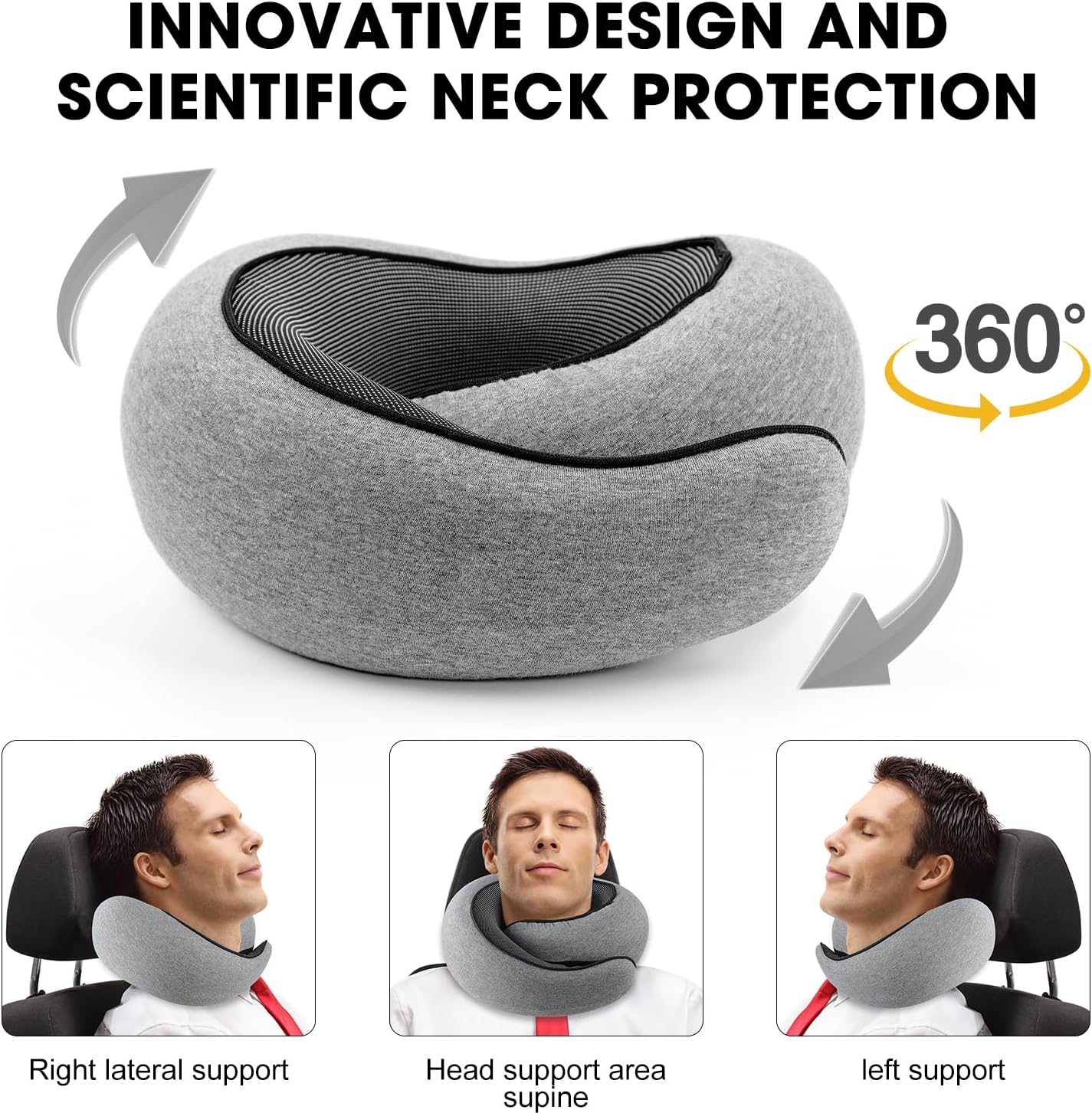Ergonomic Memory Foam Travel Neck Pillow For Flights And Road Trips