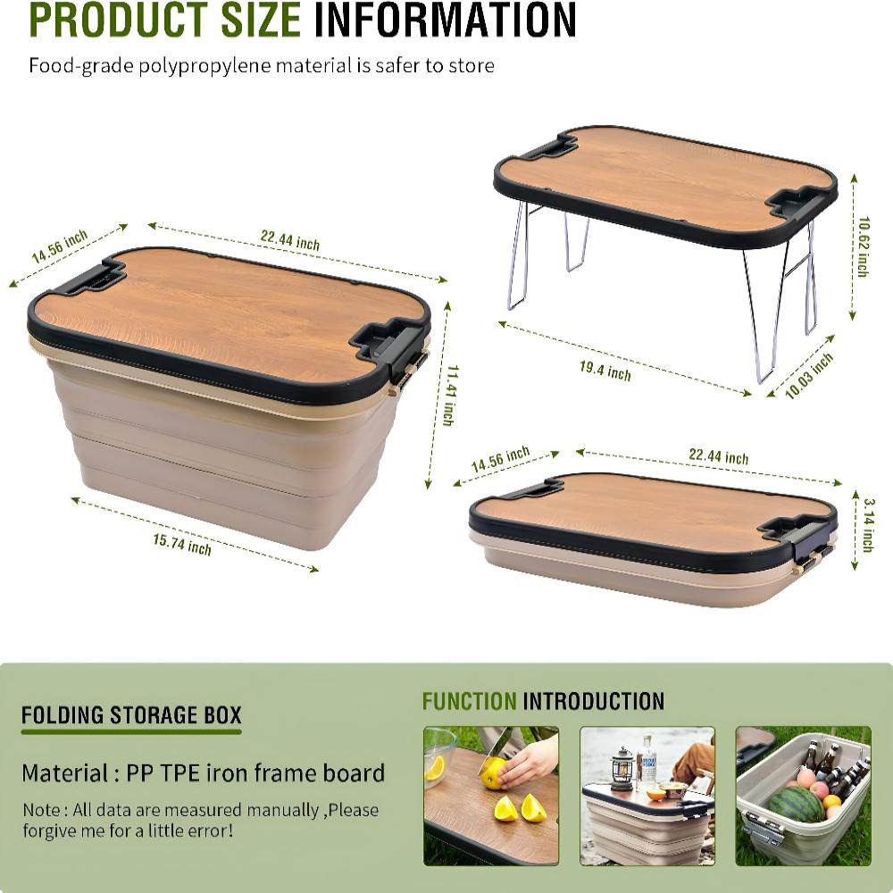 Foldable Camping Storage Box For Campers Durable Organizer