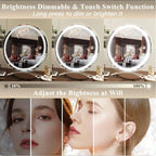Vanity Mirror With Dimmable LED Light And 360 Degree Rotation, Touch Control