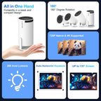 Magcubic 4K mini projektor pro domácí kino, přenosný na cesty