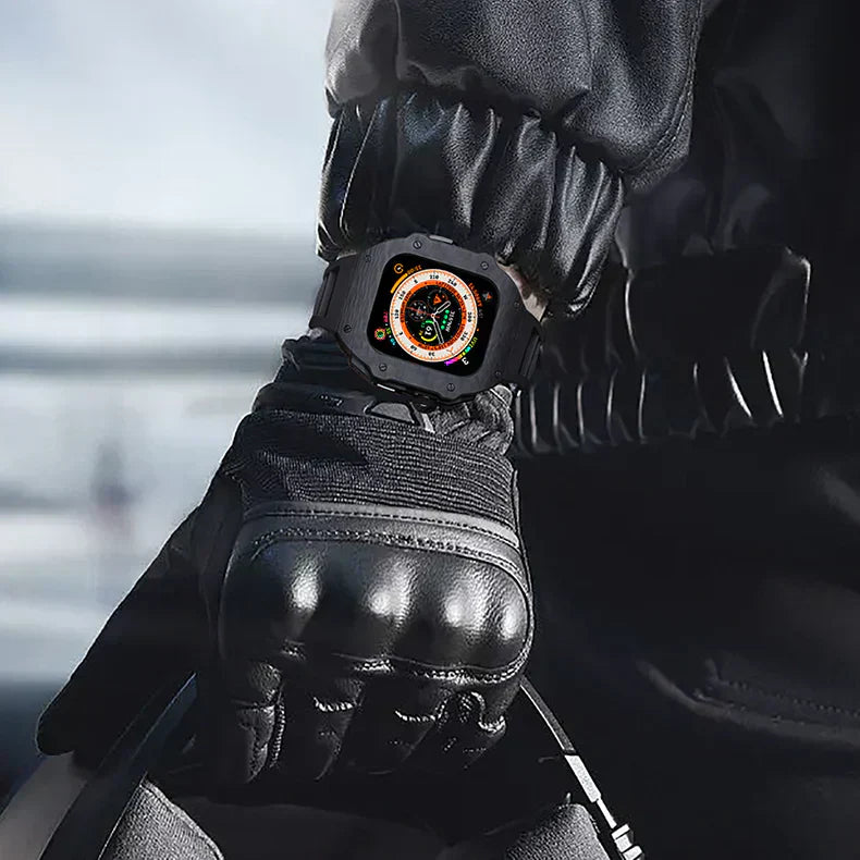 Sada pro úpravu Apple Watch Vellaro z fluoroelastomerového pásku a pouzdra z uhlíkových vláken z nerezové oceli 316L | Petprovac