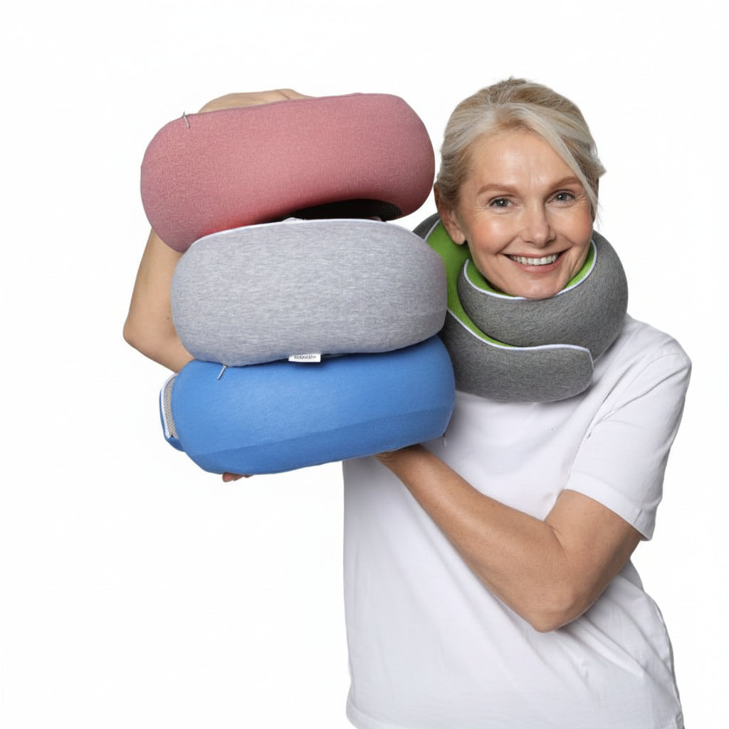 Memory Foam Travel Neck Pillow for Long Flights, Road Trips and Everyday Commutes