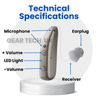 Apparecchio acustico ricaricabile Bluetooth BTE Vero con cancellazione del rumore