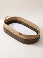 Two-Tone Cotton Rope Changing Basket With Integrated Handles