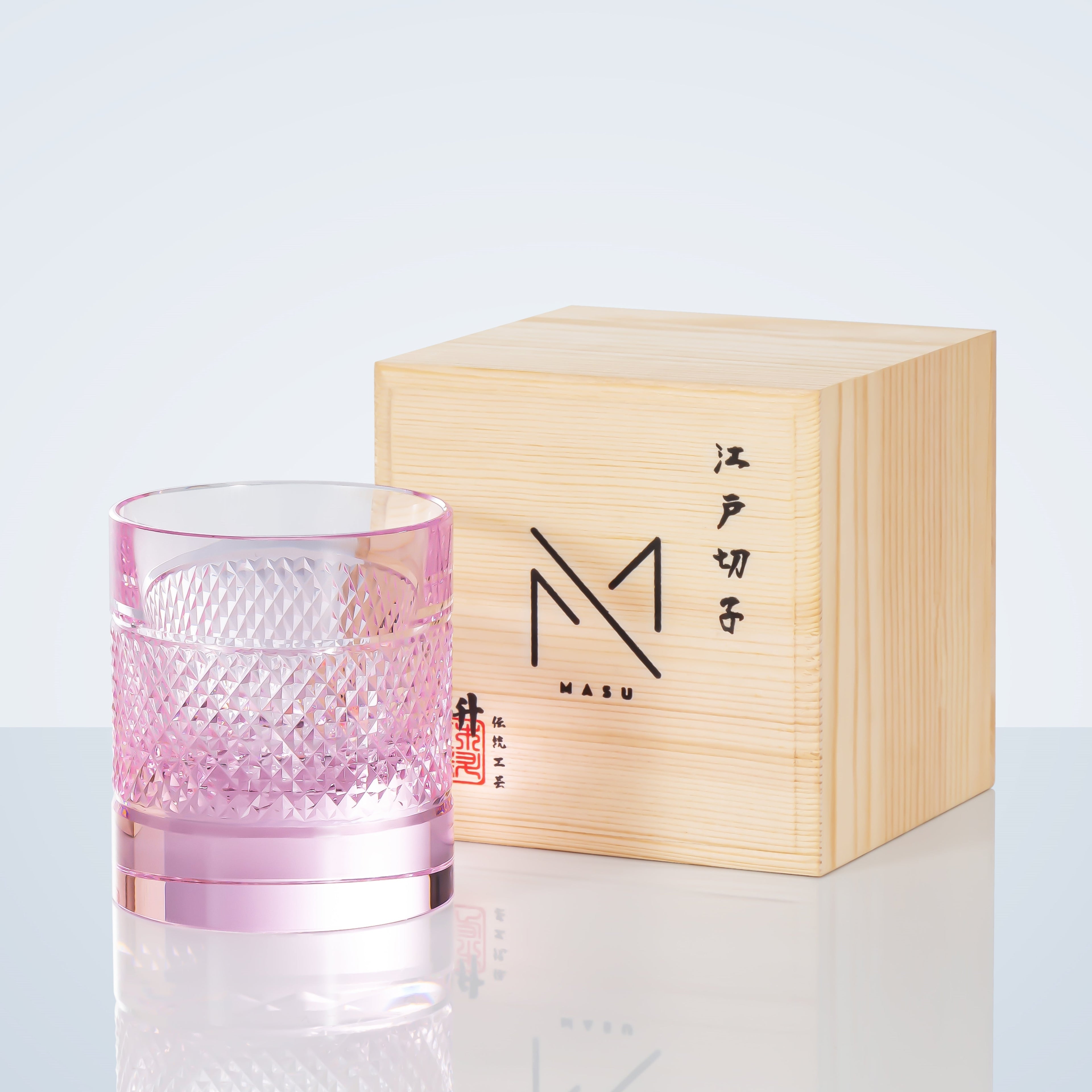 Bicchieri da Whisky con Motivo Diamante Multicolore Mizumi con Scatola di Legno | Petprovac