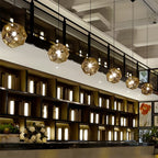 Lumenara geometrisk rund pendellampe i elektrolytisk metall