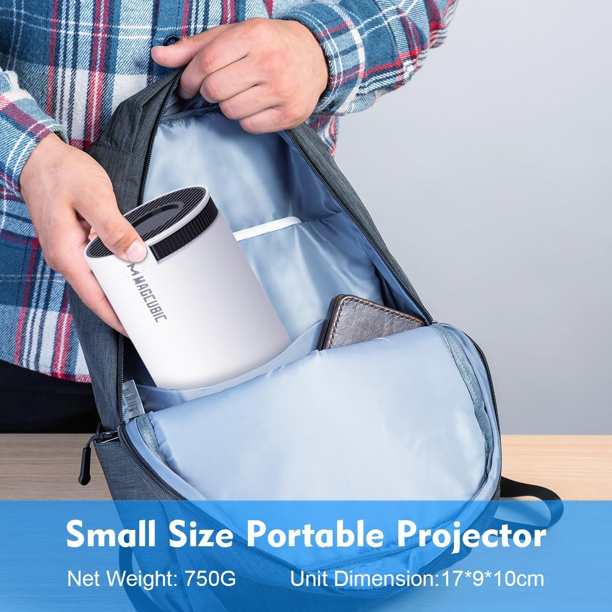 Magcubic 4K mini projektor pro domácí kino, přenosný na cesty