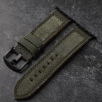Handcrafted Canvas and Genuine Leather Watch Strap