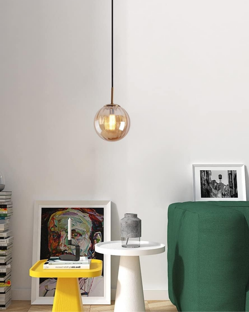 VeraLux Ravfarvet Glas Loftlampe Vedhæng Vintage Varme