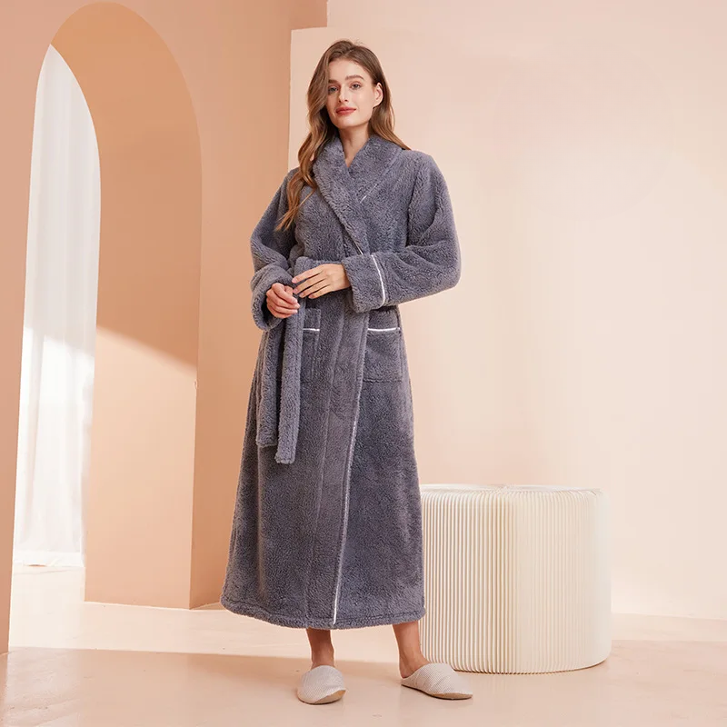 LumaWool Herrebadekåbe i tyk flannel til daglig varme