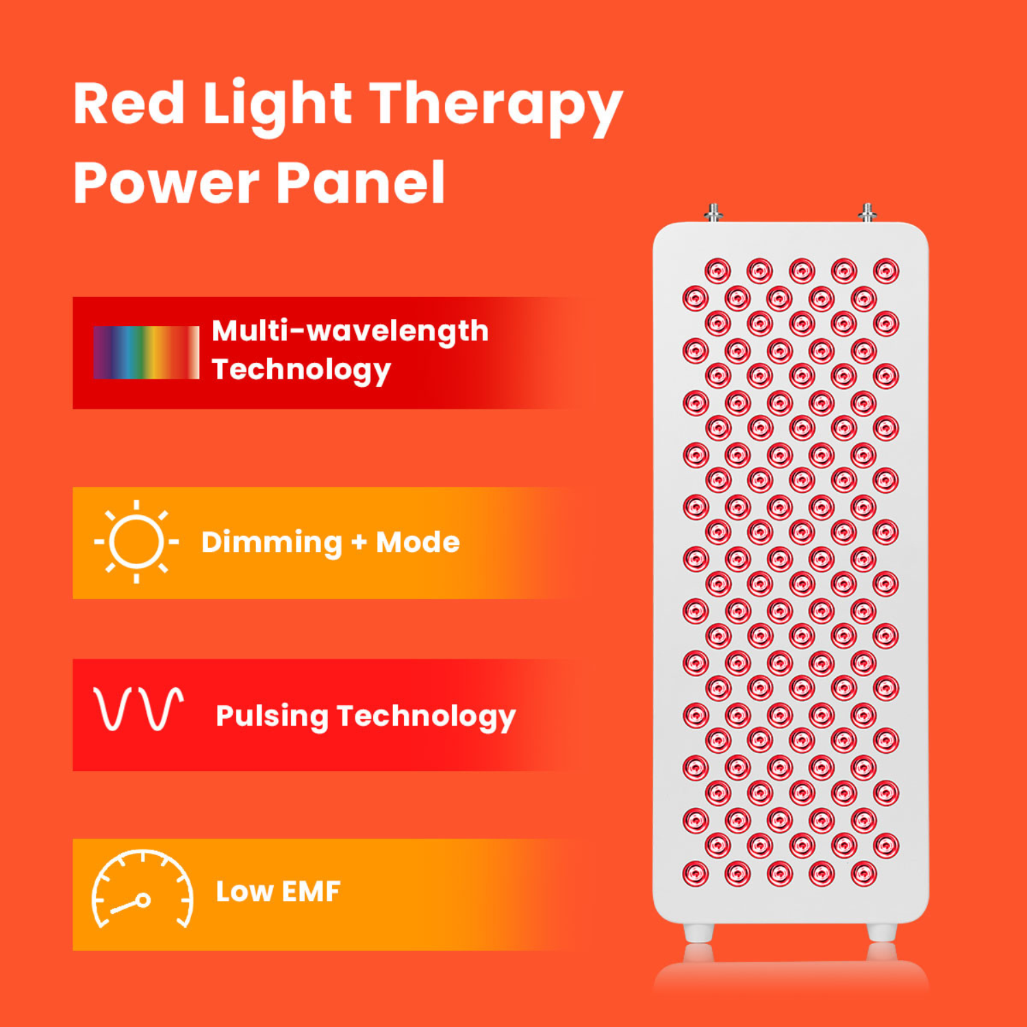 Panneau de lumière rouge domestique avec technologie Multiwave et très faible émission d'EMF