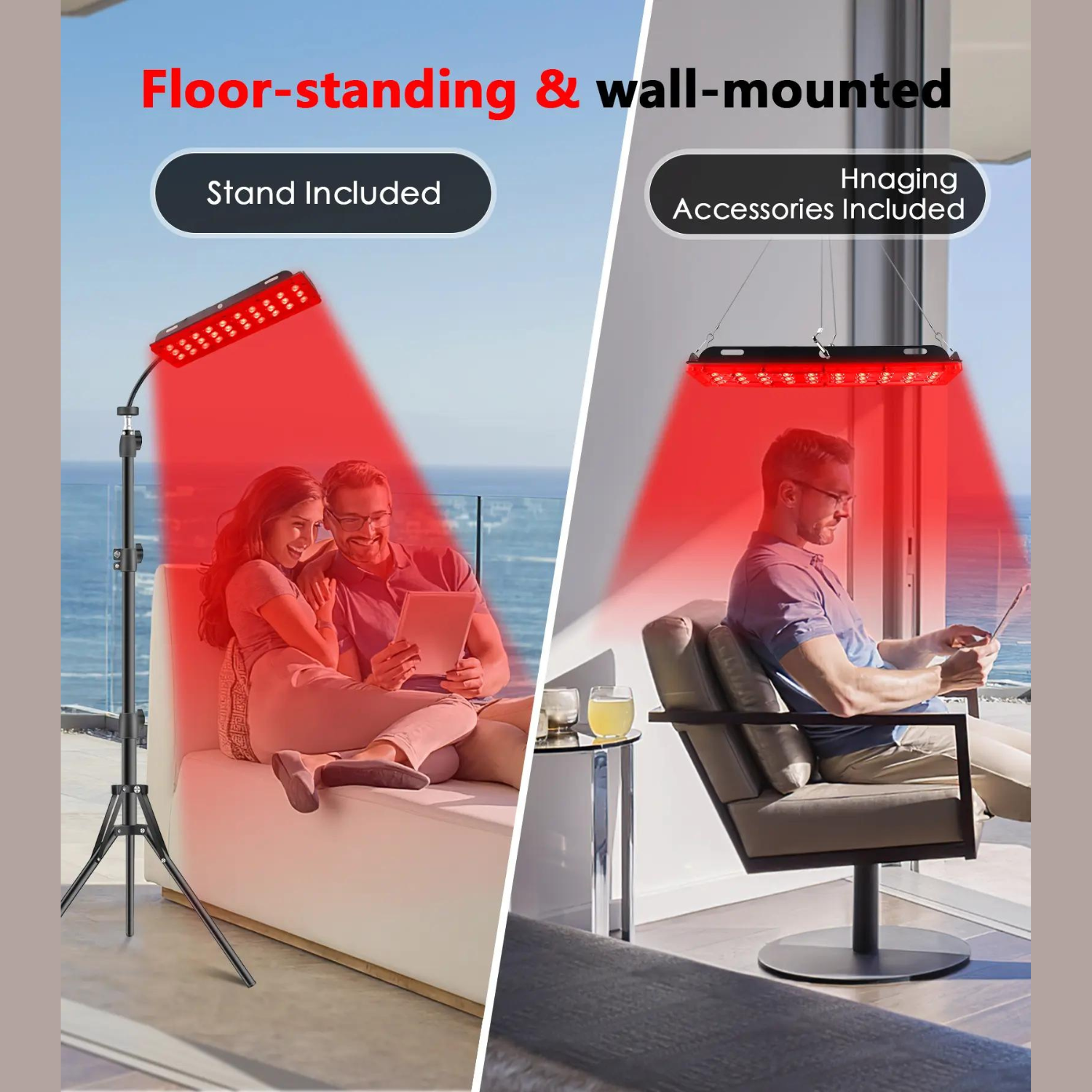 AstraLuma Floor Lamp Red and Infrared LED Therapy Light for Precise Treatments